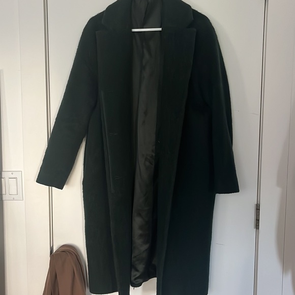 & Other Stories Green Wool Blend Coat - Picture 3 of 8